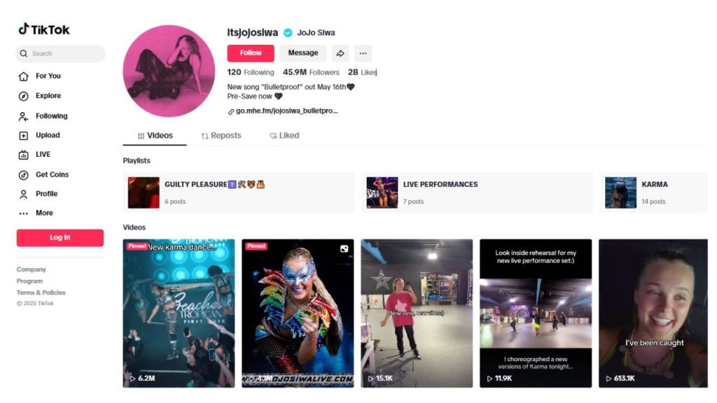JoJo Siwa TikTok